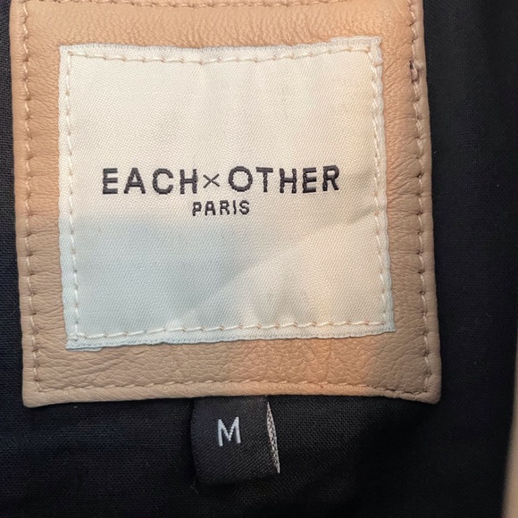 EachXOther Paris Leather Jacket Beige Women’s Medium - Picture 5 of 16